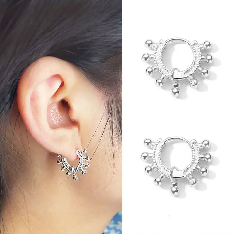 Baroque Style Earring Round Bead Stainless Steel Ear Rings Women Modern Female Glamour Boho Gift Elegant Bridal Jewelry kolczyki