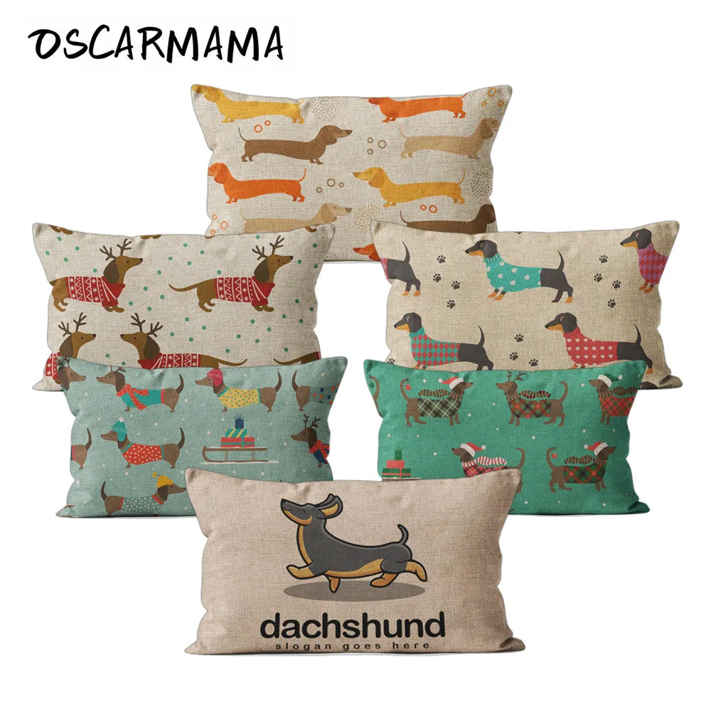 Dachshund Sausage Hot Dog Housse De Coussin Cojin 30x50 Children Cushion Cover Rectangular Pillow Case Ornamental Living Room