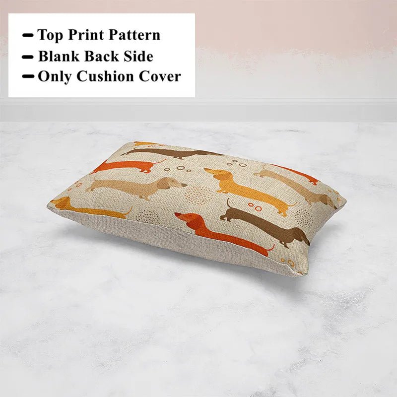 Dachshund Sausage Hot Dog Housse De Coussin Cojin 30x50 Children Cushion Cover Rectangular Pillow Case Ornamental Living Room