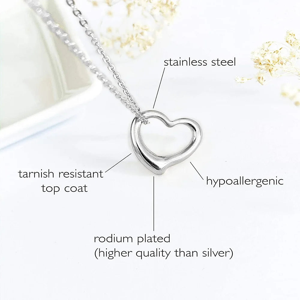 Fashion Gold Color Heart Pendant Necklace For Women Stainless Steel Cute Boho Aesthetic Chunky Gifts Statement Jewelry